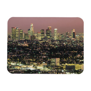 Los Angeles Cityscape at Night Magnet