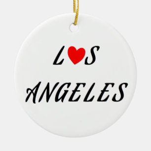 Los Angeles coeur rouge Ceramic Ornament