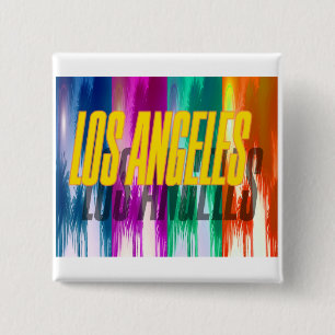 "Los Angeles Colourful Palms" Button