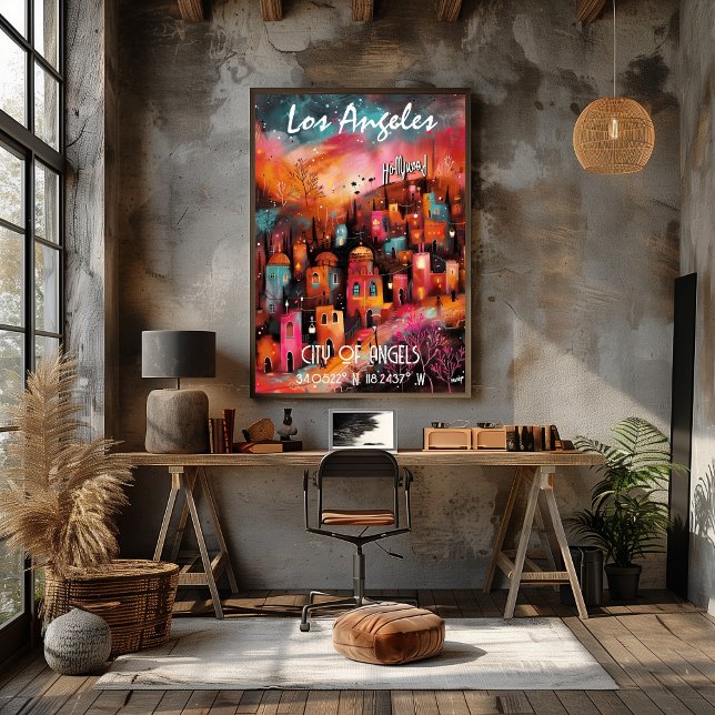 Los Angeles Contemporary Art in Vibrant Colors Poster (Creator Uploaded)