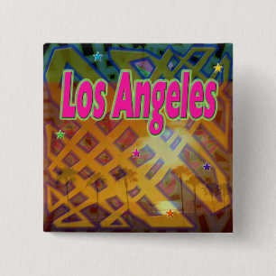 Los Angeles Eternal Burron 2 Inch Square Button