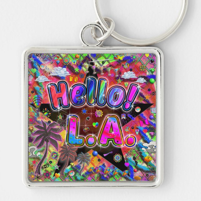 Los Angeles Hello! Keychain! Keychain (Front)