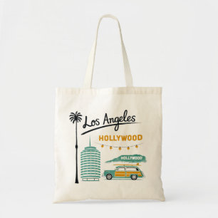 Los Angeles Hollywood Retro Travel Art Tote Bag