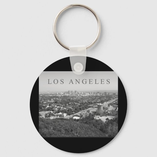 Los Angeles in Black and White Keychain (Front)