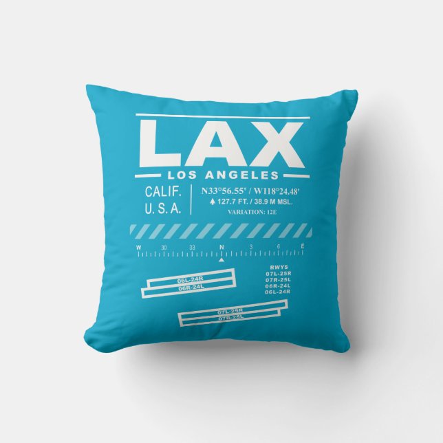 Los Angeles International Airport LAX Throw Pillow (Front)