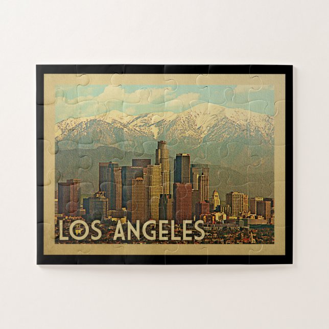 Los Angeles Jigsaw Puzzle California Vintage (Horizontal)