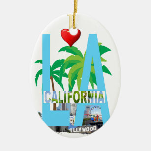 los angeles  l a california city usa america ceramic ornament