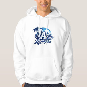 Los Angeles LA Blue & White Urban Logo Hoodie