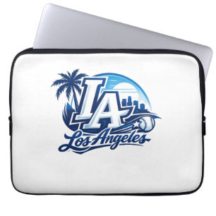 Los Angeles LA Blue & White Urban Logo Laptop Sleeve