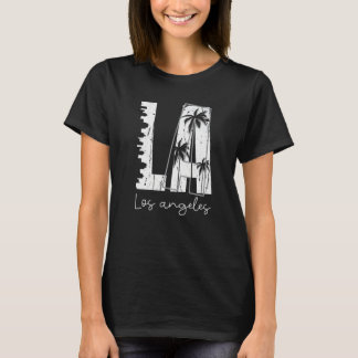Los Angeles La California Skyline And Palm Trees T-Shirt