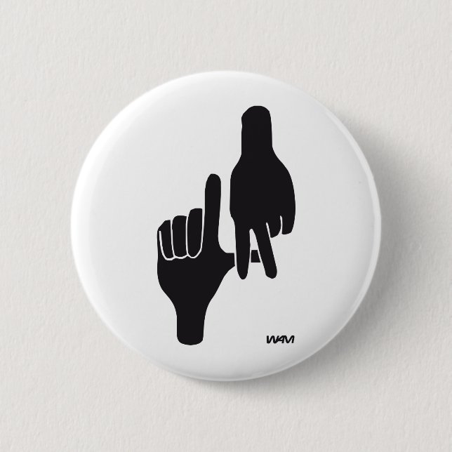 LOS ANGELES LA HAND SIGN 2 INCH ROUND BUTTON (Front)
