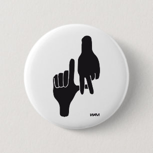LOS ANGELES LA HAND SIGN 2 INCH ROUND BUTTON