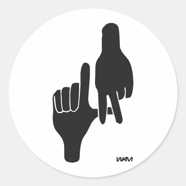 LOS ANGELES LA HAND SIGN CLASSIC ROUND STICKER (Front)