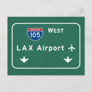Los Angeles LAX Airport I-105 W Interstate Ca - Postcard