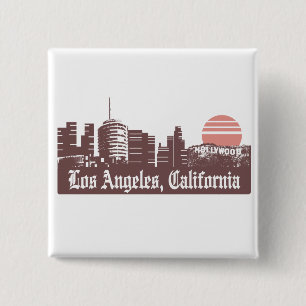 Los Angeles Linesky 2 Inch Square Button