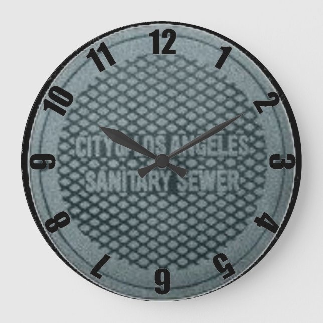 Los Angeles Man Hole Cover Horloge Customisée (Recto)
