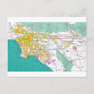 Los Angeles Map Postcard