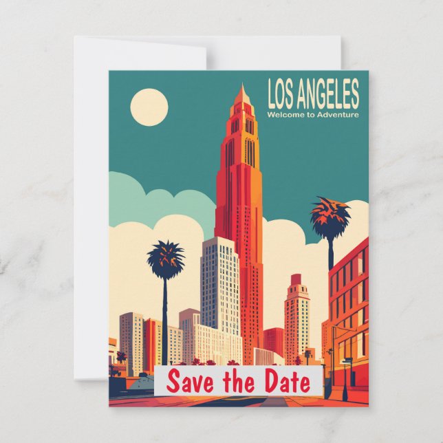Los Angeles Moonlight Palms Invitation (Front)