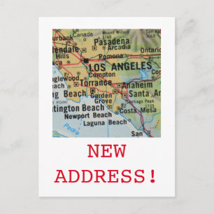 Los Angeles New Address announcement Postcard