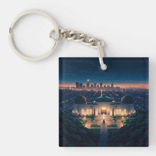 Los Angeles Night postcard Keychain