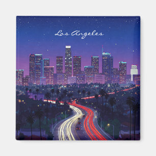 Los Angeles Night postcard Magnet