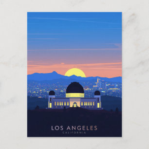 Los Angeles Palm Tree Sunset Graphic Postcard