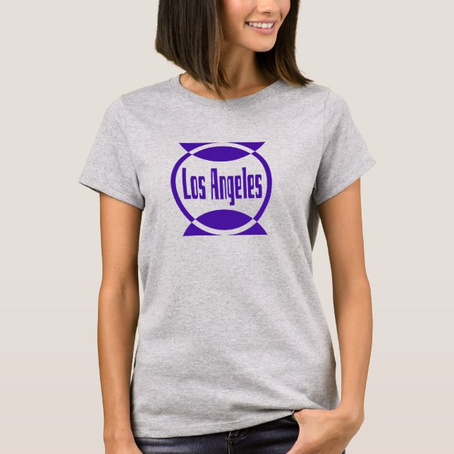 Los Angeles Purple Logo Design #1 T-Shirt (Front)