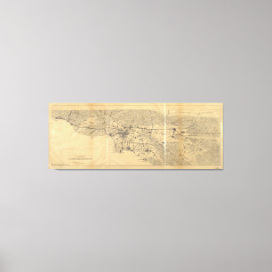 Los Angeles & San Gabriel Mountains Map (1915) Canvas Print