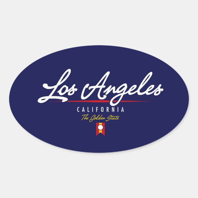 Los Angeles Script Oval Sticker (Front)