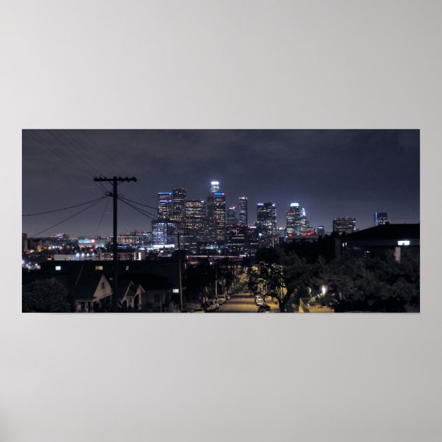 Los Angeles Skyline at Night 2 Poster (Front)