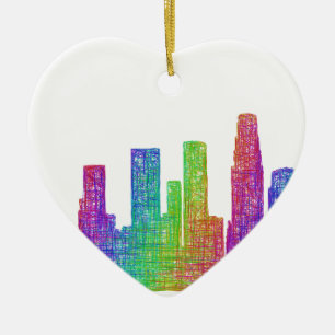 Los Angeles skyline Ceramic Ornament