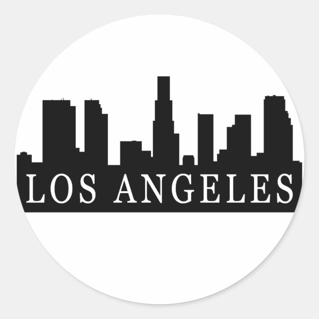 Los Angeles Skyline Classic Round Sticker (Front)