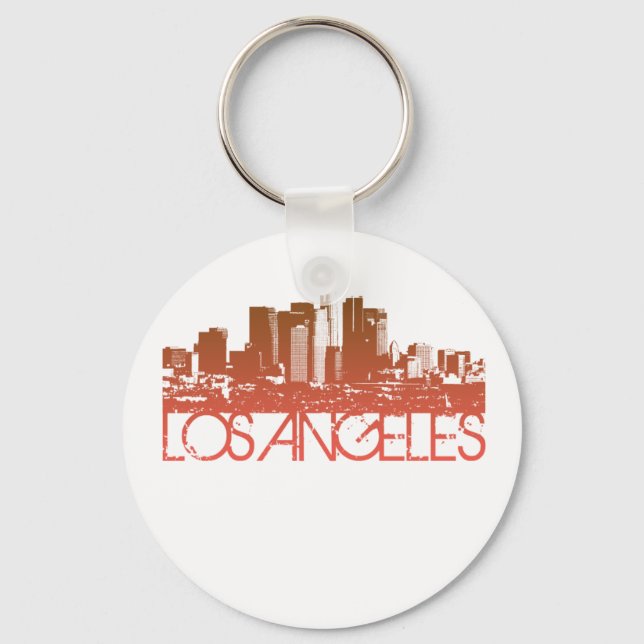 Los Angeles Skyline Design Keychain (Front)