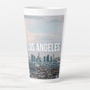 Los Angeles Skyline Retro City Aesthetic Travel Latte Mug