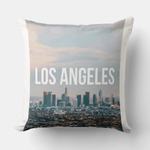 Los Angeles Skyline Retro City Aesthetic Travel Throw Pillow