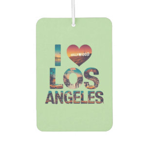 Los Angeles Skyline Sunset & Hollywood Typography Air Freshener