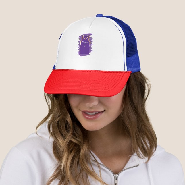 Los Angeles Sparks number 1 uniform Trucker Hat (In Situ)