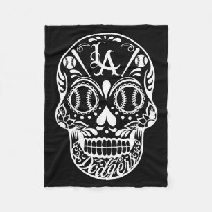 Los angeles sugar skull day of the dead cinco de fleece blanket
