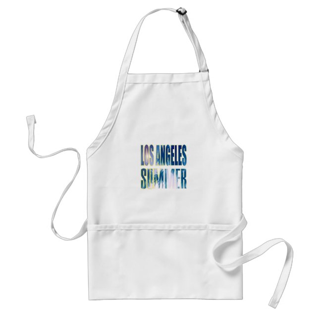 "Los Angeles Summer Letter Blue" Apron (Front)