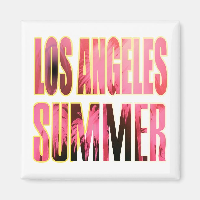 "Los Angeles Summer Letter Red" Magnet (Front)