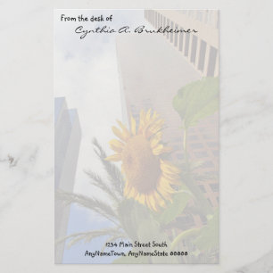 Los Angeles Sunflower Personalized Stationery