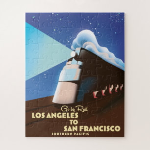 Los Angeles to San Francisco Rail poster Jigsaw Puzzle