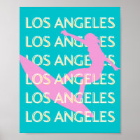 Los Angeles Travel Art, California, Surf Lovers