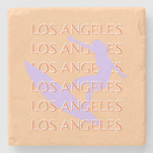 Los Angeles Travel Art, California, Travel Art Stone Coaster