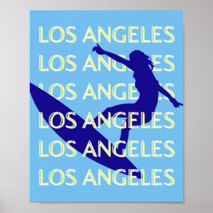 Los Angeles Travel Art, California, Travel, Blue Poster