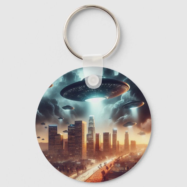 Los Angeles UFO Invasion Keychain (Front)