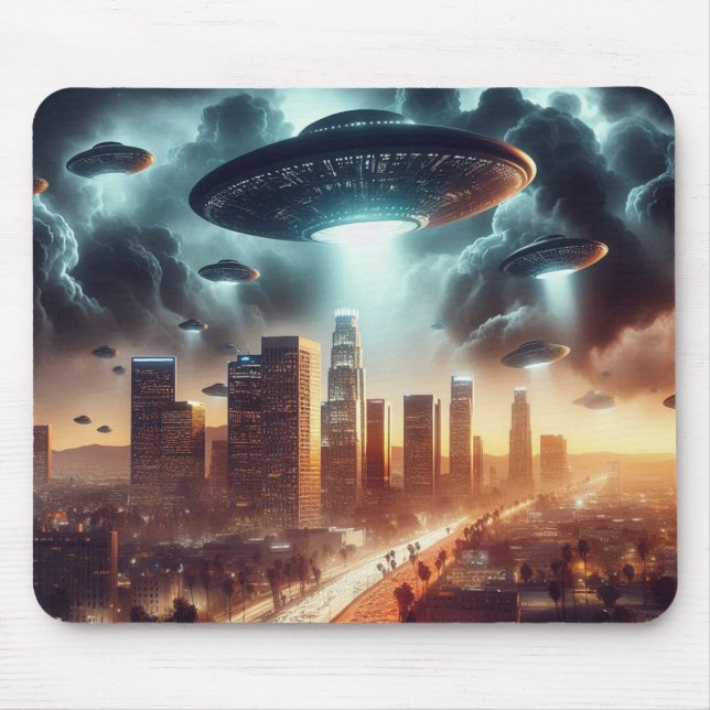 Los Angeles UFO Invasion Mouse Pad (Front)