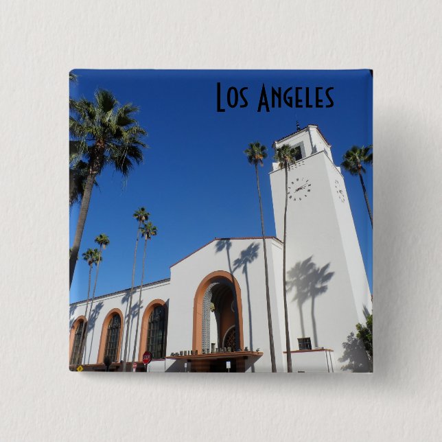 Los Angeles Union Station 2 Inch Square Button (Front)