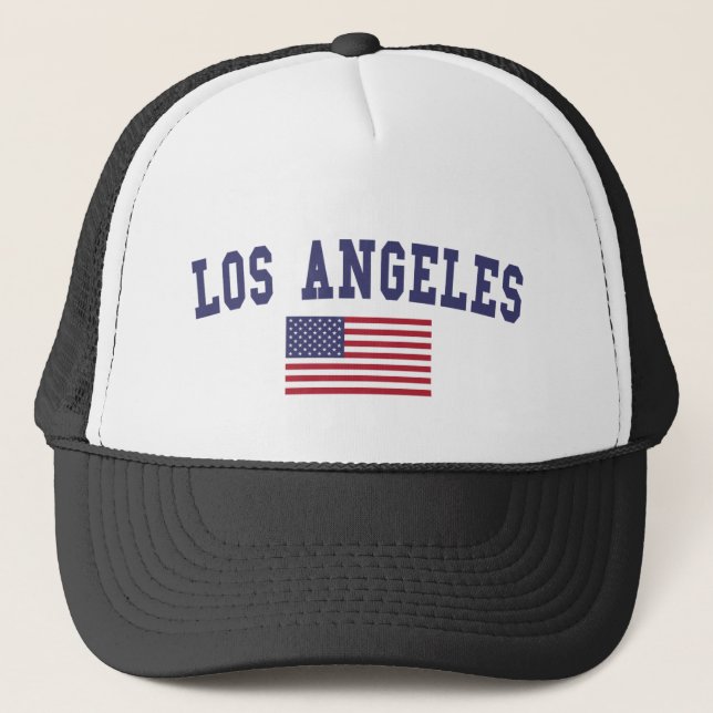 Los Angeles US Flag Trucker Hat (Front)