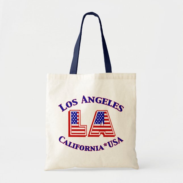 Los Angeles USA Patriotic Canvas Tote (Front)
